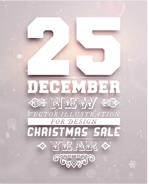 kostenlose Vektor Dezember Weihnachten Calligrahpic Poster-Design