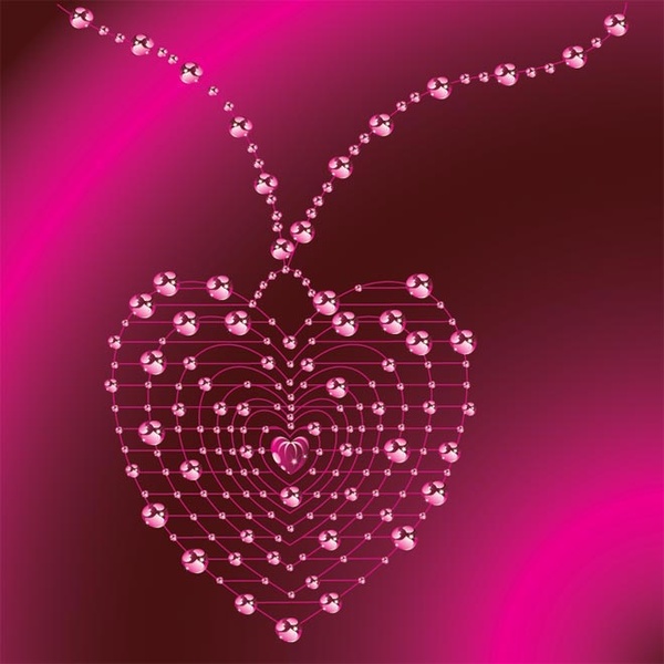 Free Vector Diamond Love Heart Necklace