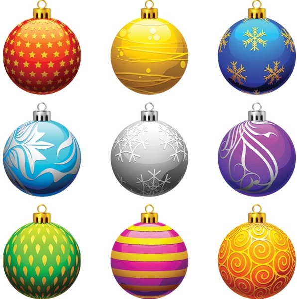Free Vector Different Style Christmas Baubles