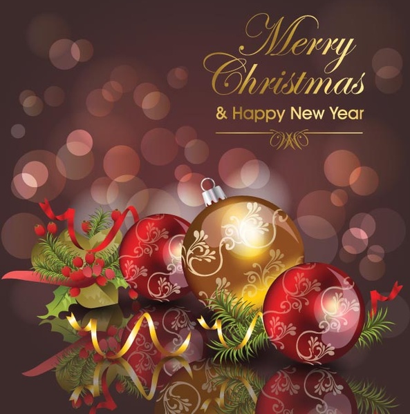 kostenlose Vektor eleganter Christmas Ornament Hintergrund
