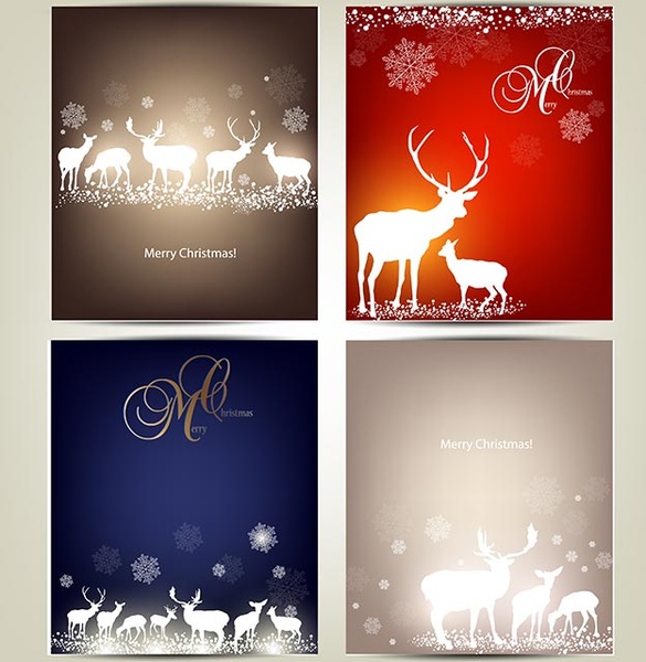 vetor livre elegante conjunto de cartões de Natal pequeno alegre