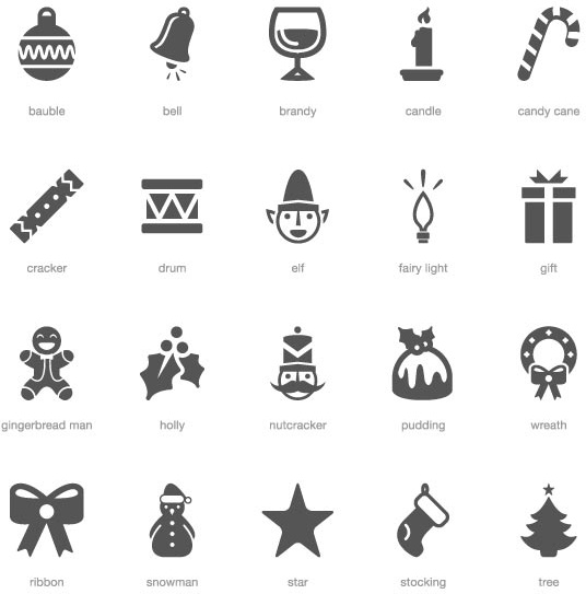 kostenlose Vektor flache Weihnachten Icon-Sammlungen