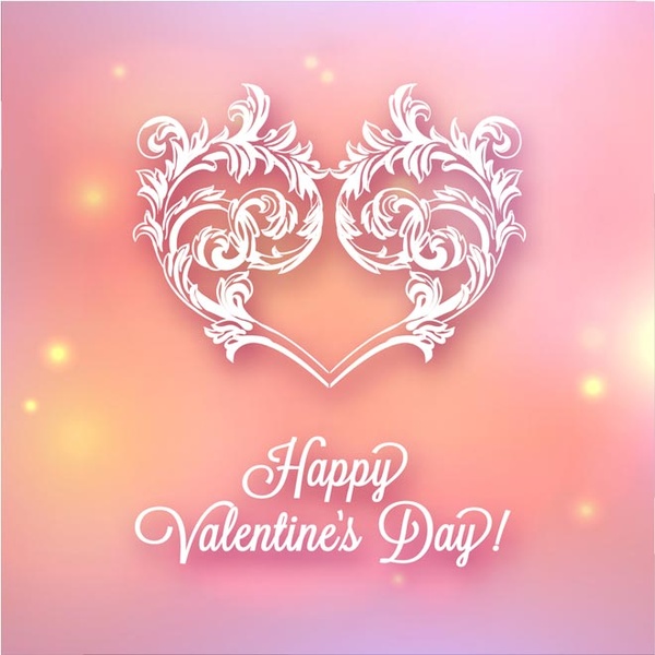 Free Vector Floral Art Heart Shape Valentine8217s Day Love Card