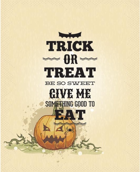 kostenlose Vektor geben Sie mir etwas Gutes zu essen Halloween-Plakat