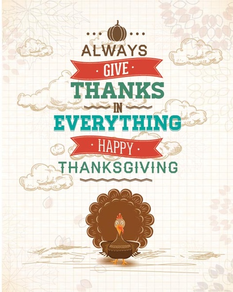 Free Vector Give Thanks In Everything Happy Thanksgiving Poster