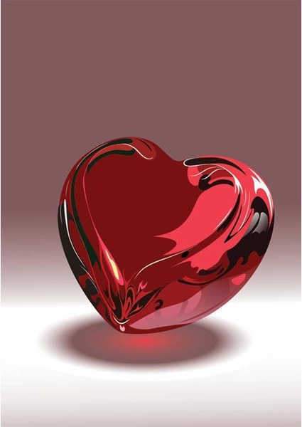 Free Vector Glossy Heart Valentines Day Illustration