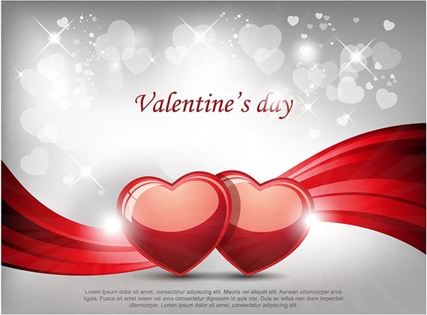 Free Vector Glossy Heart With Red Abstract Wave Valentine8217s Wallpaper