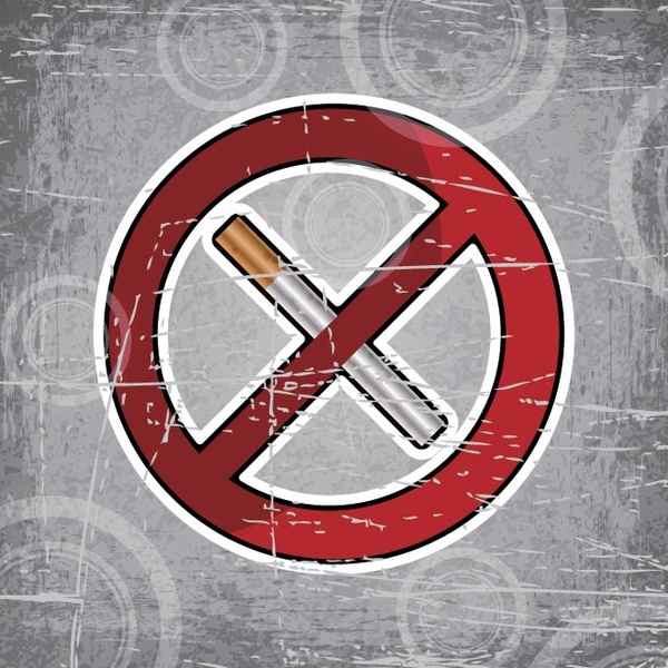 free Vector Grunge Hintergrund kein Rauchen rot Symbol
