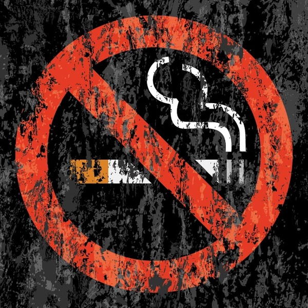 免费矢量垃圾背景禁止吸烟的标志