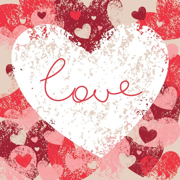 vektor gratis grunge jantung bentuk hari valentine kartu ucapan