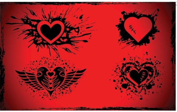 Бесплатный векторный гранж тату формы сердца