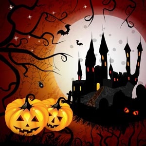 Free vector Halloween Hunted House background