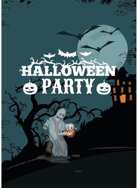 kostenlose Halloween Party Vorlage Vektorgrafik