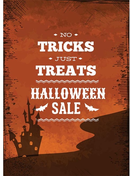 Бесплатные Векторные Хэллоуин продажа плакат