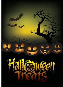 Free Vector Halloween Treats Template Design Illustration