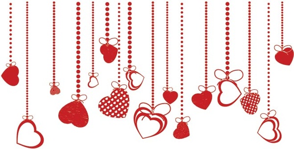 Free Vector Hanging Beautiful Heart Valentine8217s Template