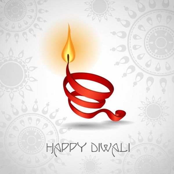 Free Vector Happy Diwali Ribbon Symbol With Beautiful Typography Logo