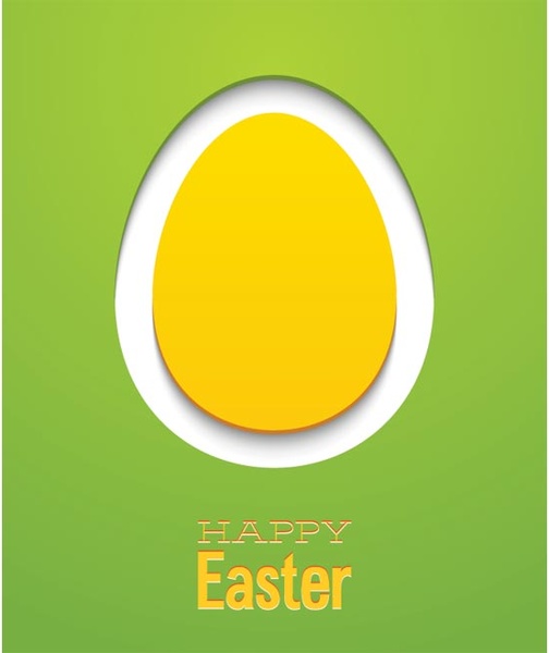 uovo di Pasqua felice di vettore libero sulla cartolina d'auguri verde