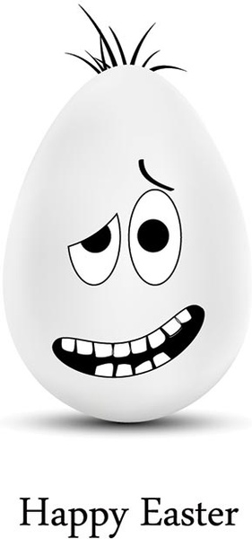 kostenlose Vektor glücklich Ostern lustige Kunstwerk auf ei