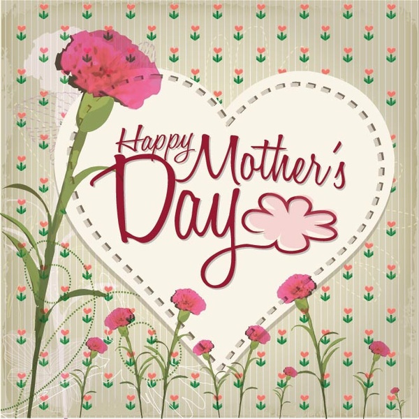 Free Vector Happy Mother Day Lovely Greeting Card