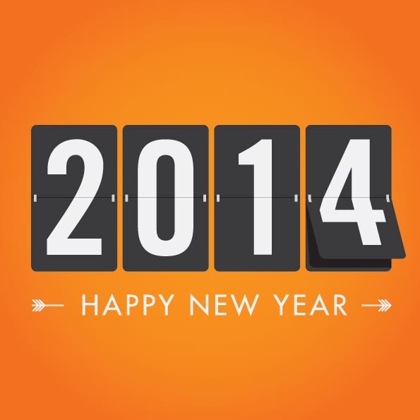 Bedava Vektör mutlu yeni yıl yıl kartları tipografi değiştirmek