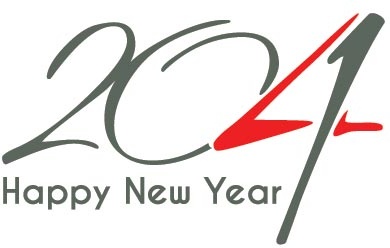 Free Vector Happy New Year Green And Red Typography Design