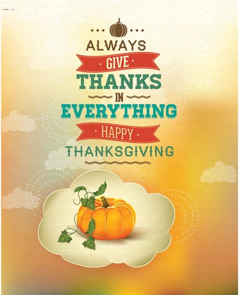 carte d’invitation citrouille de vecteur libre joyeux thanksgiving