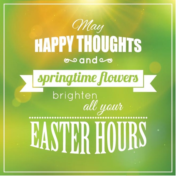 Free Vector Happy Thoughts Easter Hour Retro Vintage Card