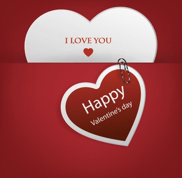 Free Vector Happy Valentine Day Tag Card