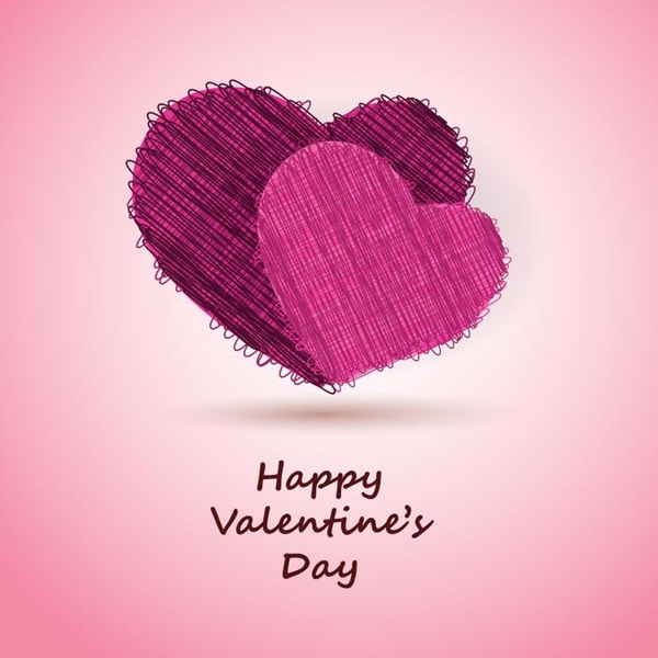 kostenlose Vektor glücklich valentine8217s Tag Herz Einladungskarte
