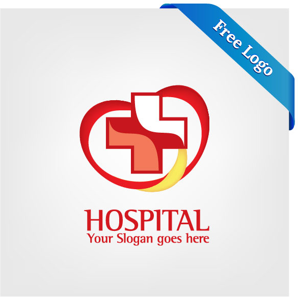 vektor gratis jantung perawatan rumah sakit logo