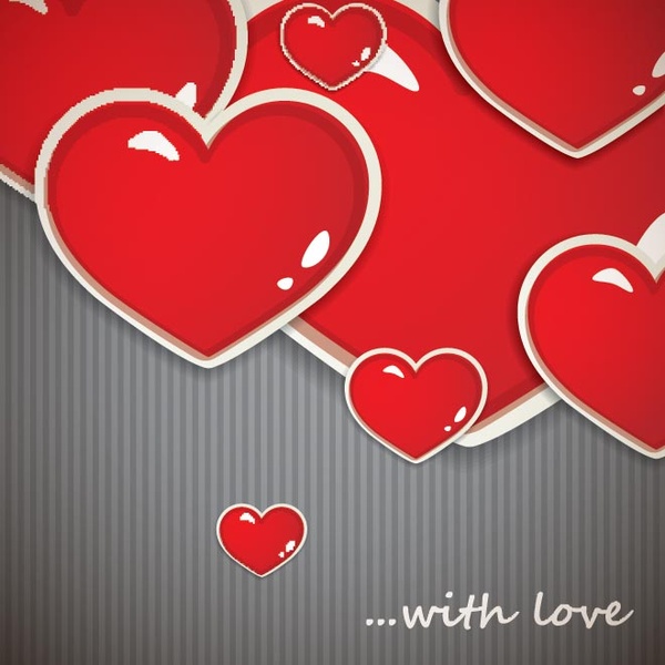 Free Vector Heart Set On Black Background Love Wallpaper-vector Heart-free  Vector Free Download