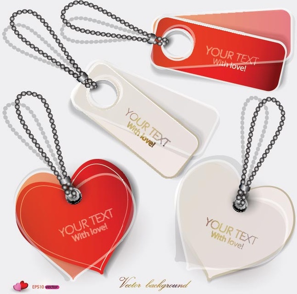 Free Vector Heart Shape Valentine8217s Day Love Labels Tags