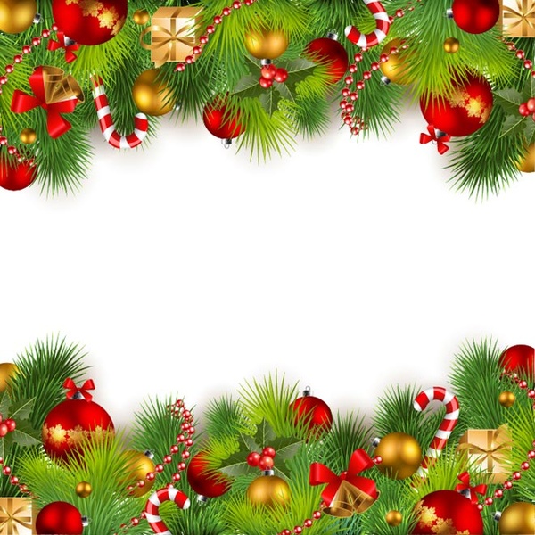 ilustrasi vektor gratis Natal dekorasi hadiah bell golden Ball pada jarum pinus