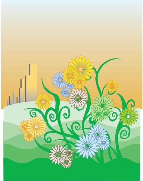 ilustracja wektorowa bezpłatny bezszwowe kwiatki