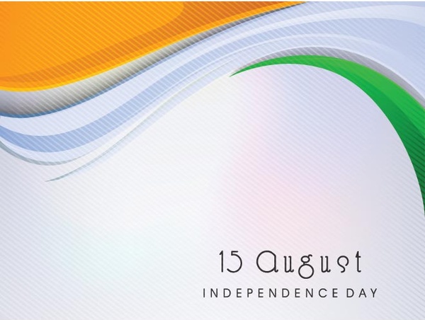 무료 벡터 인도 깃발 헤더 8 월 인도 독립 기념일 템플릿