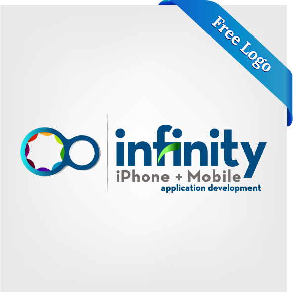 Bedava Vektör Infinity iphone mobil uygulama geliştirme logo indir