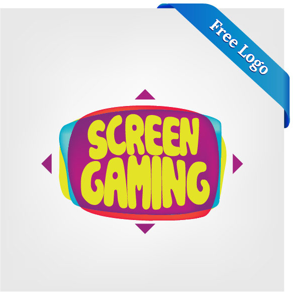vektor gratis layar besar menampilkan permainan video logo