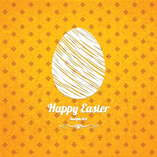 vector libre líneas forma huevo con la tarjeta de Pascua Feliz patrón fondo