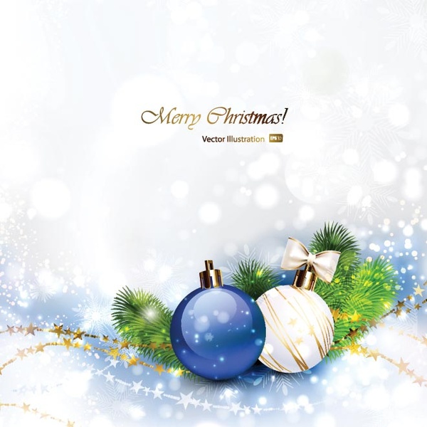 Free Vector Merry Christmas Blue Background Brochure Title Page