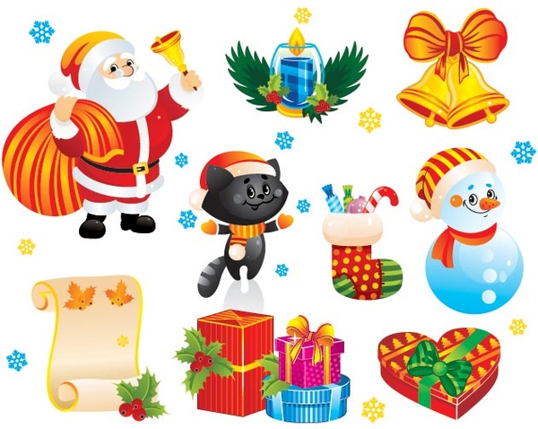 Free vector feliz Natal decoração elementos de design