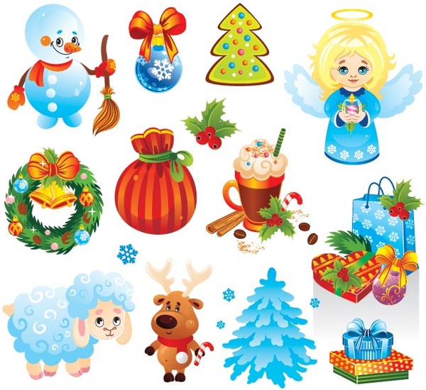 Free Vector Merry Christmas Design Elements