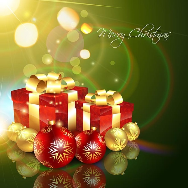 Free Vector Merry Christmas Gift Box Background