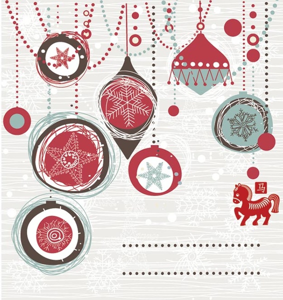 無料のベクター メリー クリスマス手描きの装飾的なデザイン要素