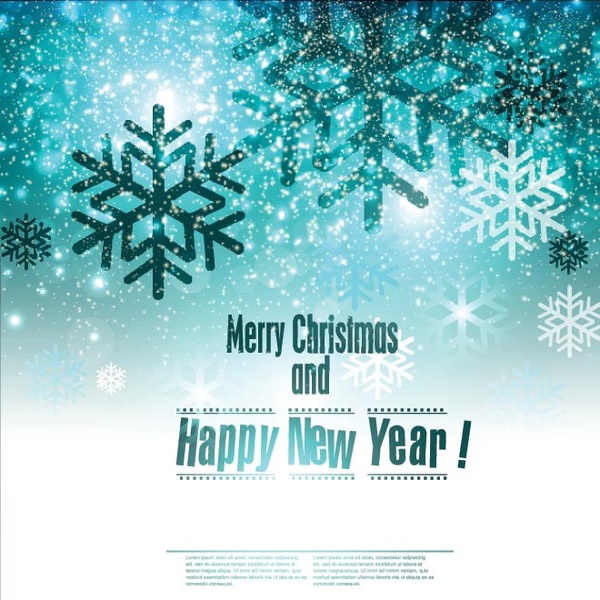 vektor gratis Selamat Natal kepingan salju poster template