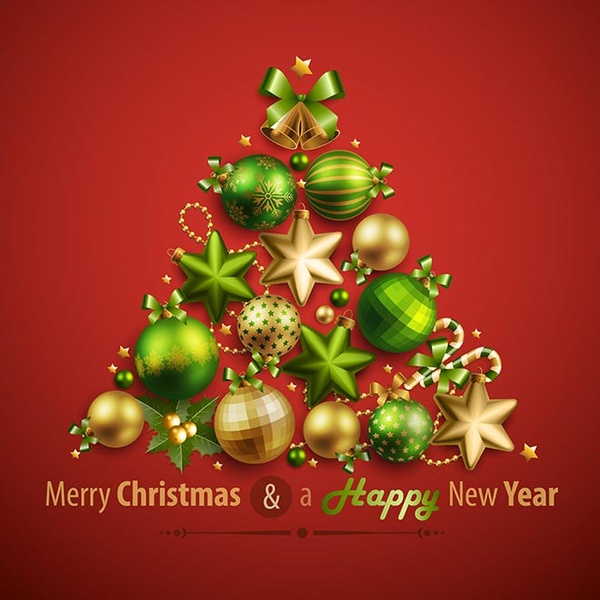 Free Vector Merry Christmas8 Happy New Year Card Design