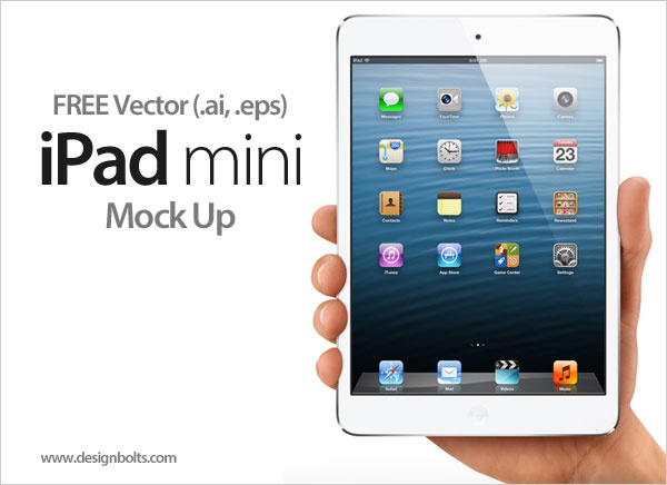 vektor gratis baru apple ipad mini tablet dalam
