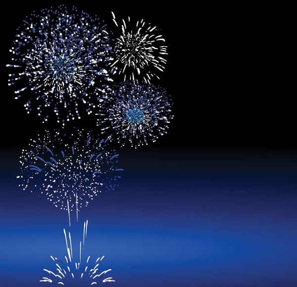 il nuovo anno i fuochi d'artificio vettore libero