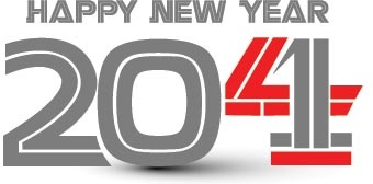 Free Vector New Year14 Red And Gray Typography