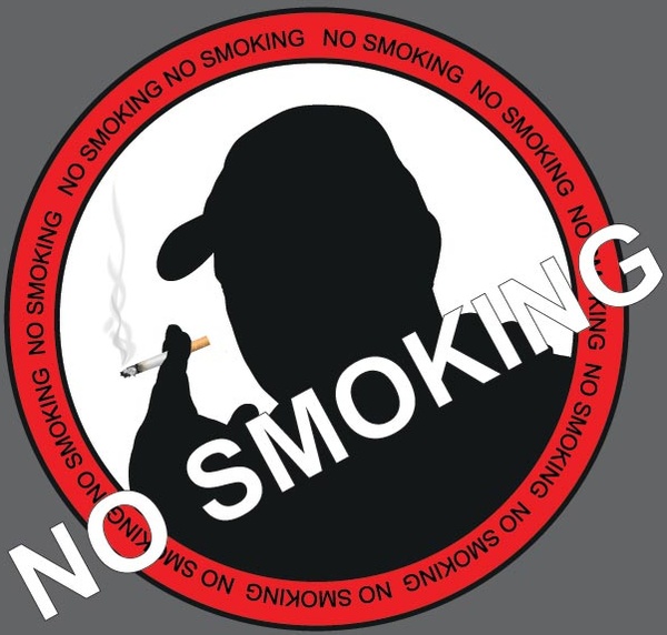 禁煙ステッカー デザインが無料ベクターします。